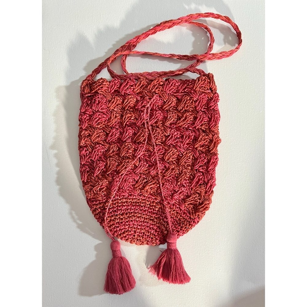 UrbanOutfitters UO fuschia and orange Bermuda bucket crossbody bag - Picture 8 of 11